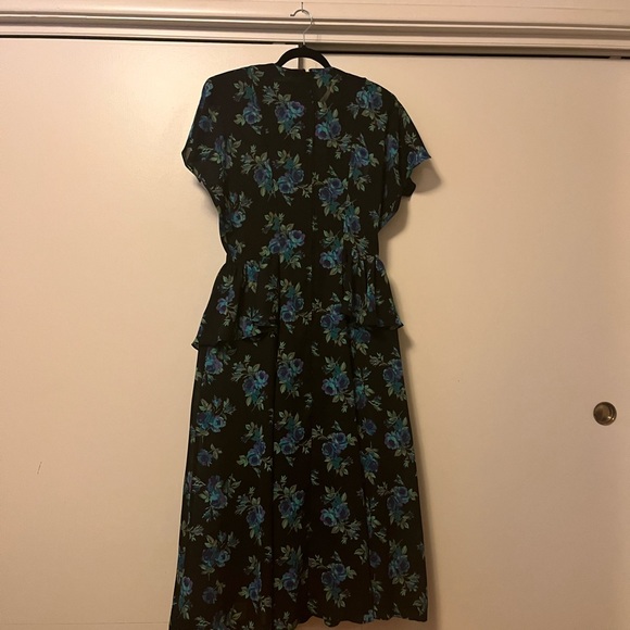 Vintage On The Rocks 80s Floral Midi Dress preowned - Picture 9 of 9
